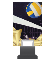 Trofeum szklane na podwyższeniu - siatkówka