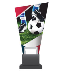 Trofeum szklane na podwyższeniu - piłka nożna