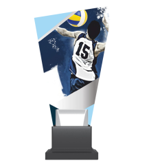 Trofeum szklane na podwyższeniu - siatkówka