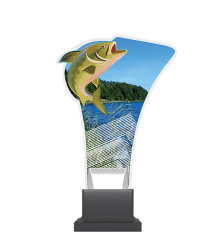 Trofeum z plexy na podwyższeniu  - wędkarstwo
