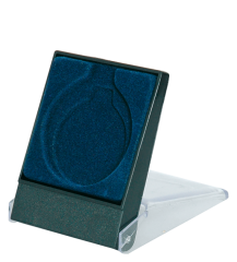 Etui plastikowe  na medal 50mm, niebieskie 7x8.9 cm - A009T BK/BU
