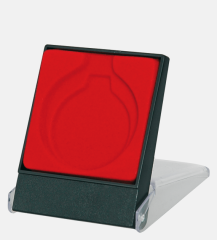 Etui plastikowe  na medal 50mm 90x89x18mm  czerwone - A009T BK/R