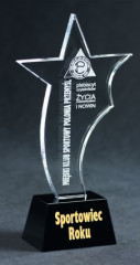 Trofeum szklane grawerowane + wypełnienie farbą