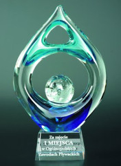 Trofeum szklane grawerowane z etui