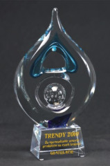 Trofeum szklane grawerowane +wypełnianie farbą