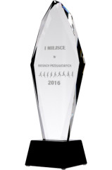 Trofeum szklane grawerowane