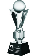 Trofeum szklane grawerowane z etui +wypełnianie farbą