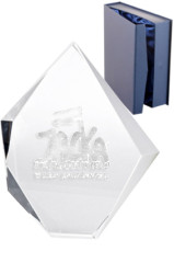 Trofeum szklane grawerowane 3D z etui