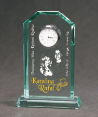 Trofeum szklane grawerowane z etui +wypełnianie farbą