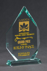 Trofeum szklane grawerowane z etui +wypełnianie farbą