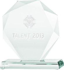 Trofeum szklane grawerowane 3D z etui