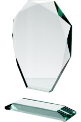 Trofeum szklane z rozklejoną podstawą z etui