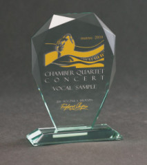 Trofeum szklane grawerowane z etui +wypełnianie farbą