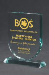 Trofeum szklane grawerowane z etui +wypełnianie farbą