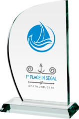 Trofeum szklane grawerowane + wypełnienie farbą